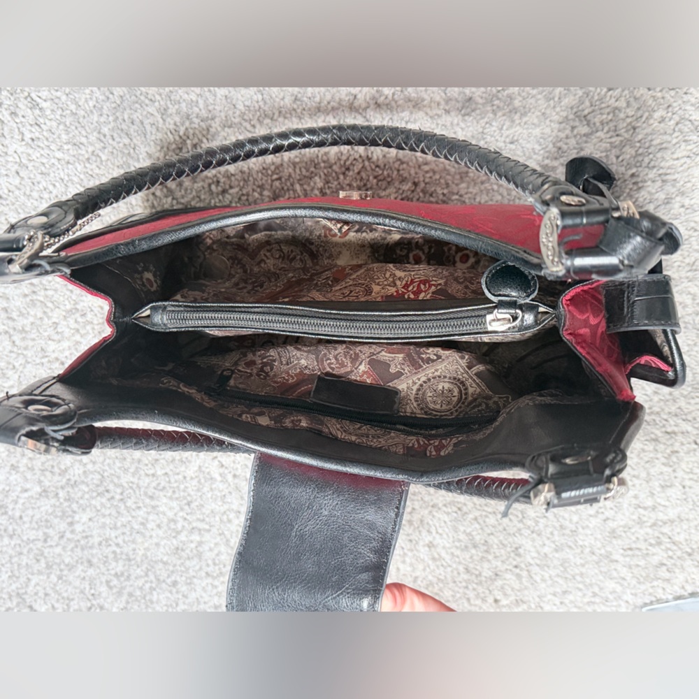 Y2K Red Heart Jacquard Shoulder Bag Black Faux Croc McBling Purse - Picture 10 of 12